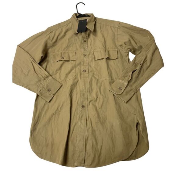 Vintage Khaki Button Down Work Shirt - Picture 1 of 7